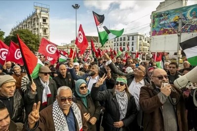 В Тунисе состоялся митинг в знак солидарности с палестинским народом