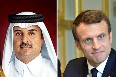 گفتگوی تلفنی «ماکرون» و امیر قطر با محوریت غزه و سوریه