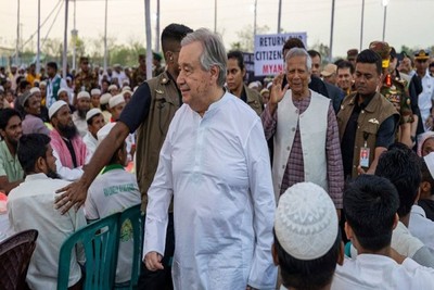 Guterres attends iftar for Myanmar's Rohingya Muslims in the world's largest refugee camp
