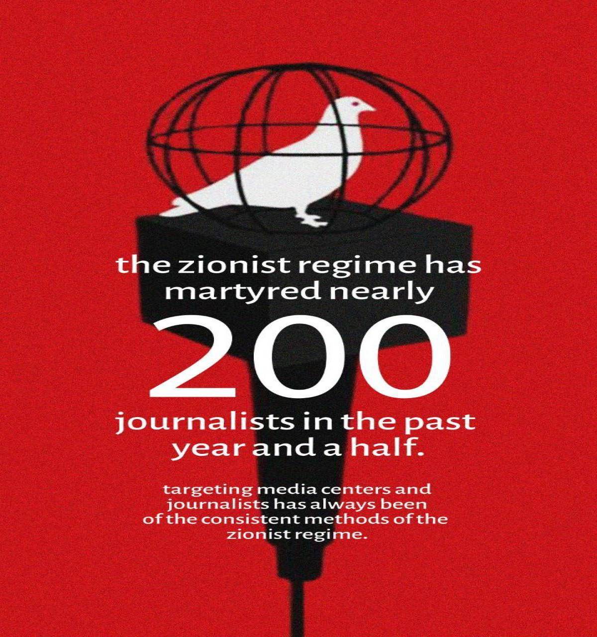 the zionist regime has martyred nearly 200 journalists in the past year and a half