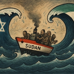 With the flags of the Emirates and Israel