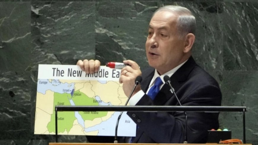 Netanyahu presents new map at the UN on which he has erased Palestine