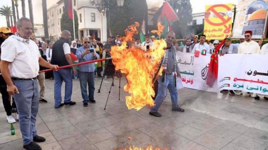 Moroccans protest against normal relations with Israel