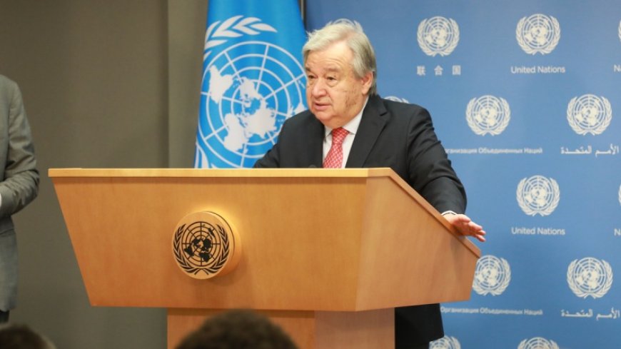 Guterres is deeply concerned about the flagrant violation of international law in the Gaza Strip