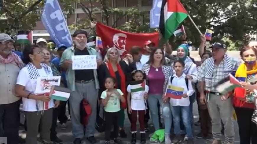 The people of Venezuela marched in support of the people of Palestine