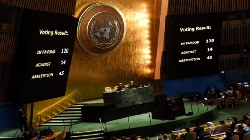 Adoption of the United Nations General Assembly resolution on Gaza