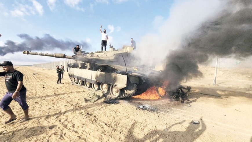 Destruction of a Zionist tank by the Palestinian resistance