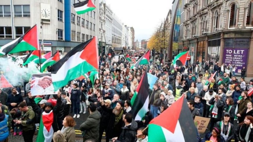 Massive Irish demonstrations in support of the Palestinian people