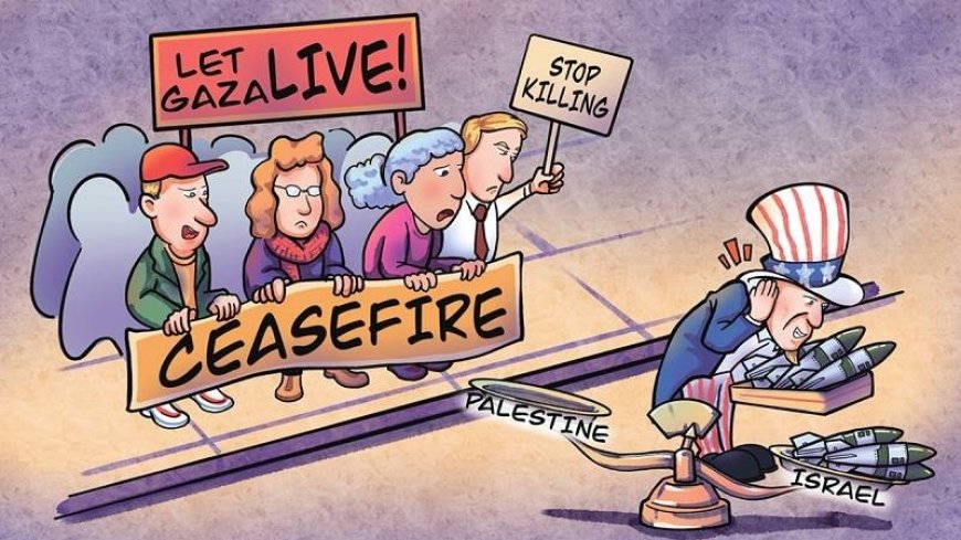 "Ceasefire", "Let Gaza live"