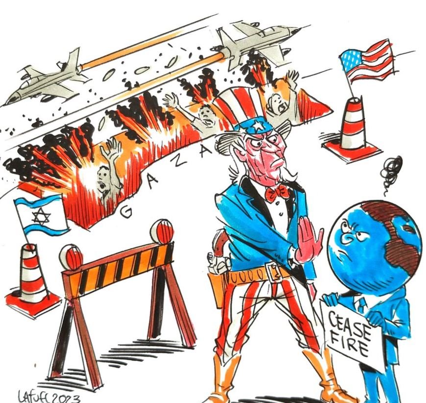 US impedes global efforts to foster peace in #Gaza.