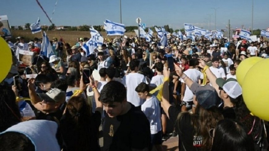 Demonstration by families of Israeli prisoners against Netanyahu