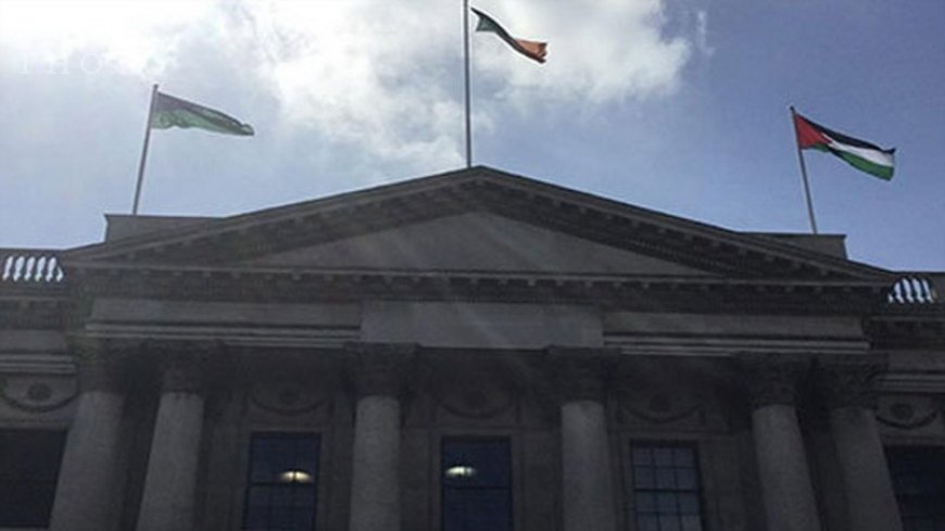 Raising the Palestinian flag over Dublin City Council in support of the people of Gaza