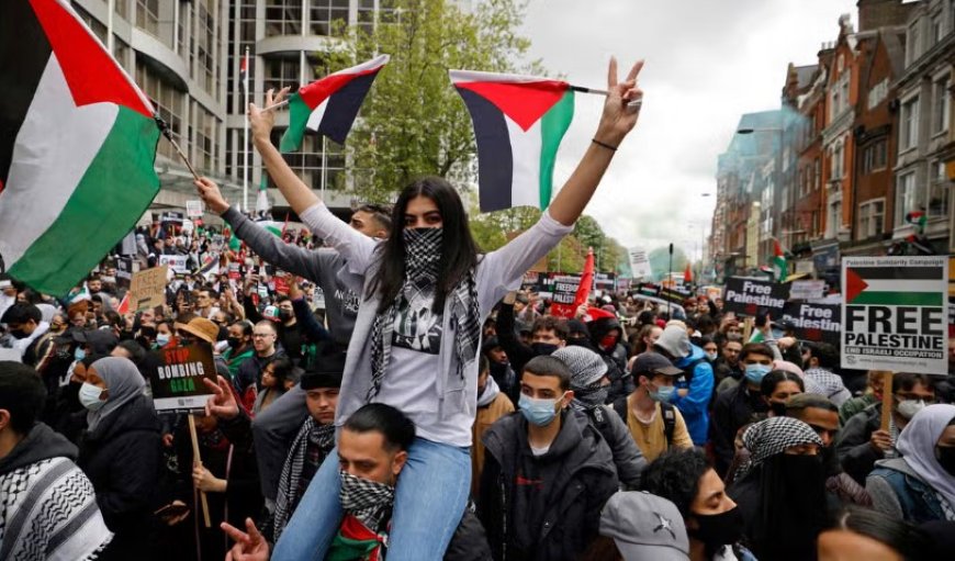 The cry of "Free Palestine" rang out in east London