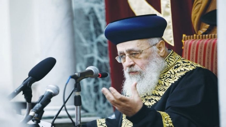 The chief rabbi of the Jews threatens to leave the occupied lands