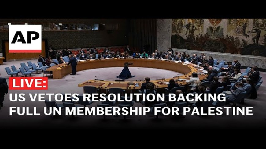 The United States voted to veto a resolution to grant Palestine full membership of the United Nations