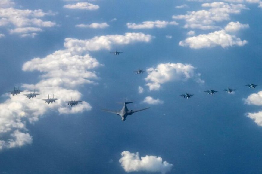 US Bomber Participates in an air drill alongside Japan and South Korea