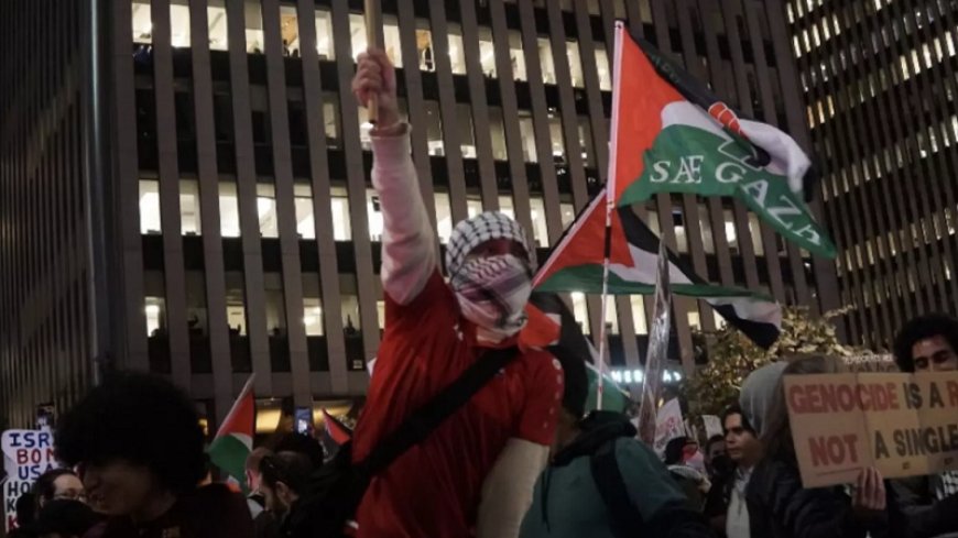 Palestinian Supporters Protest U.S. Policy in New York on Election Day