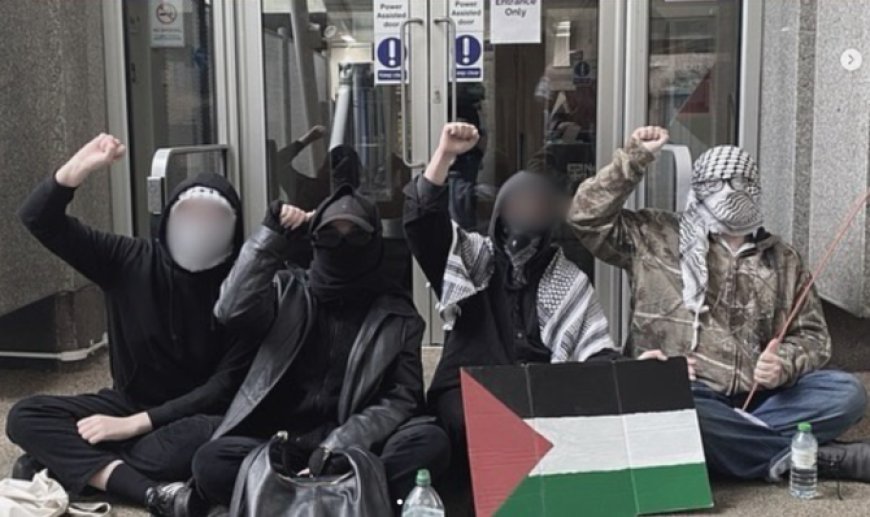 Pro-Palestinian protesters target military and defense industry recruiters at UK universities