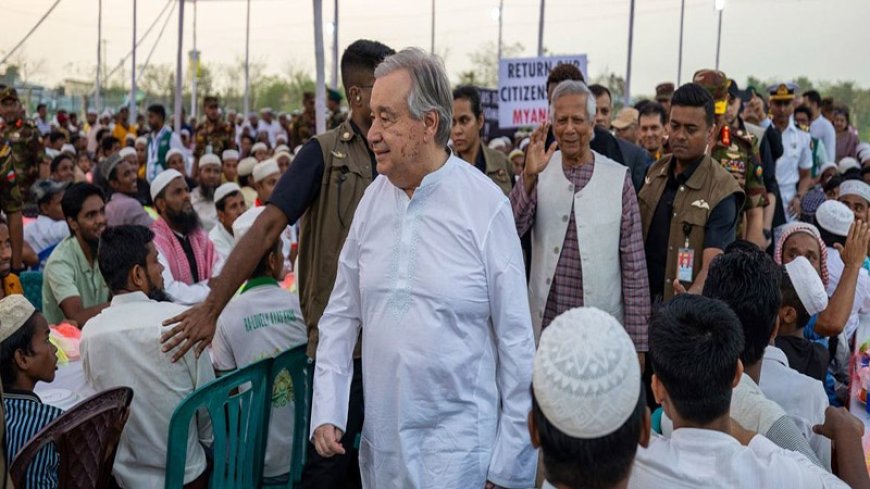 Guterres attends iftar for Myanmar's Rohingya Muslims in the world's largest refugee camp